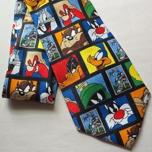 Warner Bros. Looney Tunes Stamp Collection Tie - Vintage